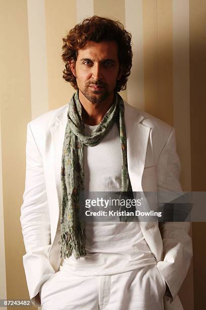 Indian Bollywood actor Hrithik Roshan poses during a portrait session to promote the movie "Kites" at the Majestic Hotel during the 62nd...
