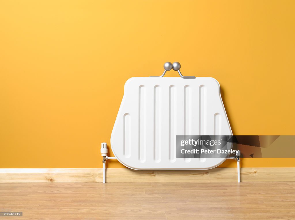 Landscape purse shaped radiator.