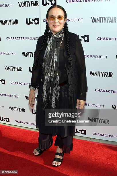 Photographer Mary Ellen Mark arrives at the "American Character: A Photographic Journey" Exhibition Opening Celebration at Ace Gallery on May 14,...