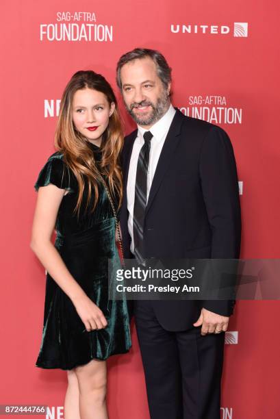 Iris Apatow and Judd Apatow attend SAG-AFTRA Foundation Patron of the Artists Awards 2017 - Arrivals at Wallis Annenberg Center for the Performing...