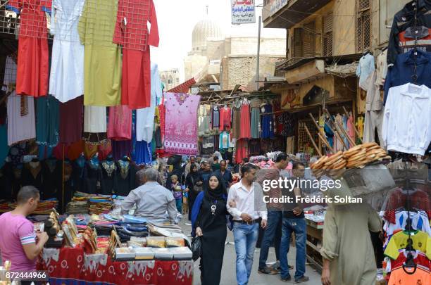 Local people visit the Khan al-Khalili bazaar. The Khan is one of the largest bazaars in the Middle East and began as a caravanserai built in 1382 by...