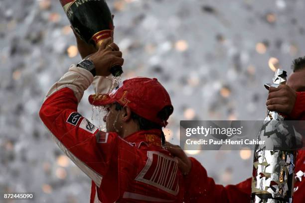 Felipe Massa, Grand Prix of Brazil, Autodromo Jose Carlos Pace, Interlagos, Sao Paolo, 02 November 2008. Felipe Massa celebrating his victory in the...