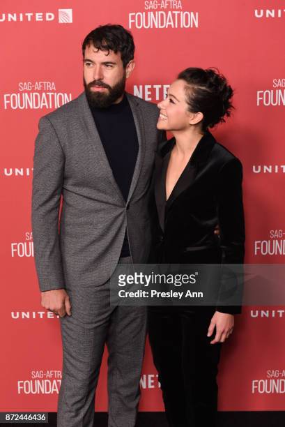 Tom Cullen and Tatiana Maslany attend SAG-AFTRA Foundation Patron of the Artists Awards 2017 - Arrivals at Wallis Annenberg Center for the Performing...