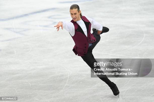 Jason Brown of the USA competes in the men short program during the ISU Grand Prix of Figure Skating at on November 10, 2017 in Osaka, Japan.