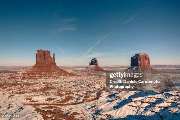 west mitten, east mitten and merrick butte - daniele carotenuto stock pictures, royalty-free photos & images