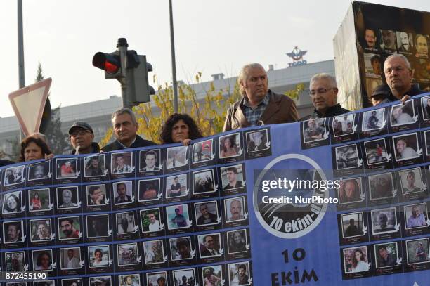 Families and their supporters gathered to commemorate the victims of Turkey's deadliest terror attack in Ankara, Turkey on November 10, 2017. Two...