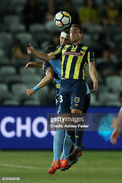 Wout Brama of the Mariners in action during the round six A-League match between the Central Coast Mariners and Sydney FC at Central Coast Stadium on...