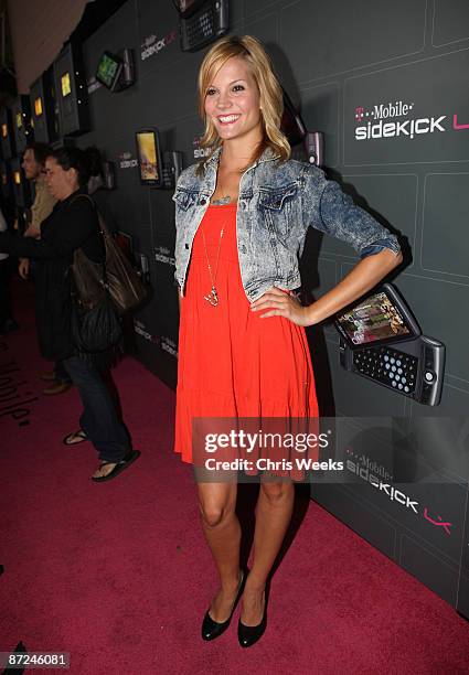 Actress Amber Borycki arrives at the T-Mobile Sidekick LX launch event at Paramount Studios, one of 6 simultaneous launch events celebrating the new...