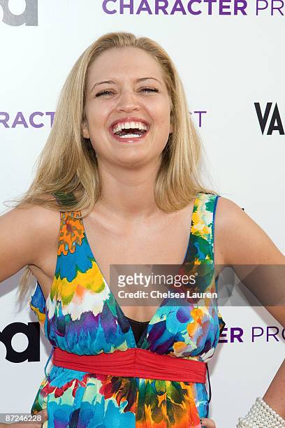 Actress Lauren Storm arrives at the "American Character: A Photographic Journey" Exhibition Opening Celebration at Ace Gallery on May 14, 2009 in...