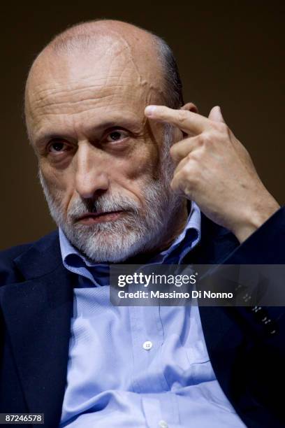 Carlo Petrini founder of Slow Food attends the Turin 2009 International Book Fair on May 15, 2009 in Turin, Italy. The International Book Fair of...