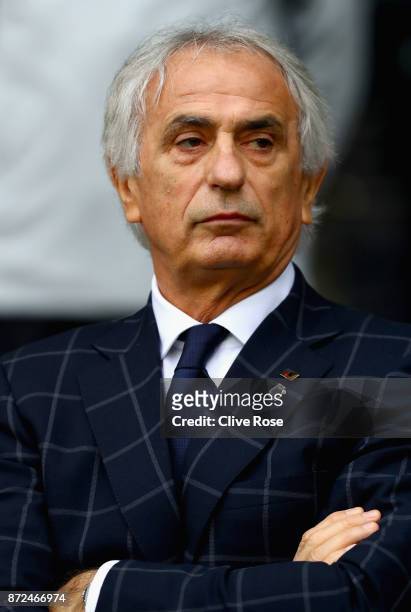 Vahid Halilhodzic, Manager of Japan looks on during the international friendly match between Brazil and Japan at Stade Pierre-Mauroy on November 10,...