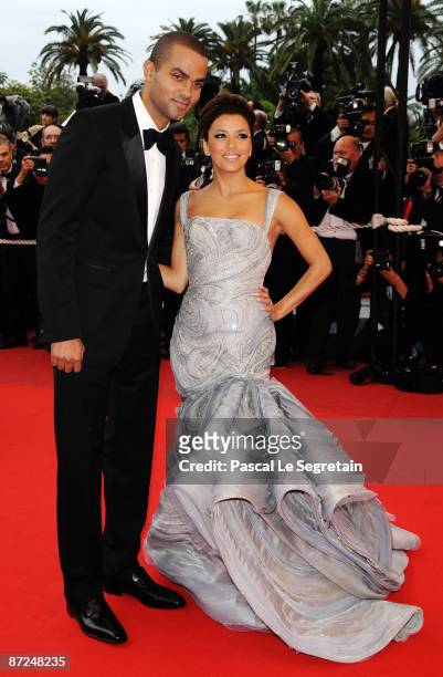 Actress Eva Longoria and Tony Parker attend the Bright Star Premiere held at the Palais Des Festivals during the 62nd International Cannes Film...