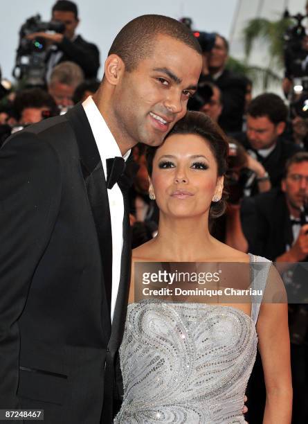San Antonio Spurs' Guard Tony Parker and actress Eva Longoria Parker attend the 'Bright Star' Premiere at the Grand Theatre Lumiere during the 62nd...