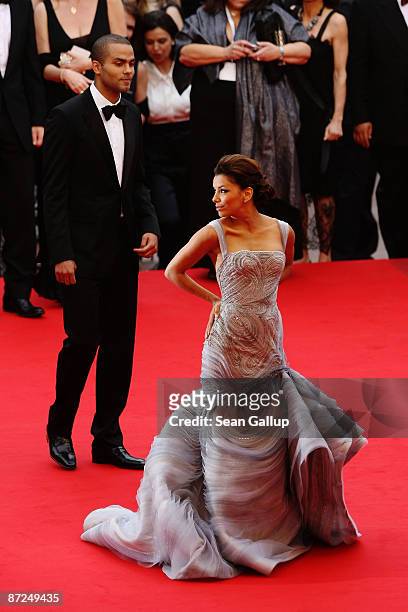 Actress Eva Longoria Parker and Tony Parker attend the Bright Star Premiere held at the Palais Des Festivals during the 62nd International Cannes...