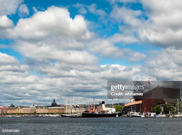 vasa museum in stockholm harbour - vasa museum stock pictures, royalty-free photos & images