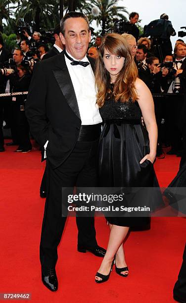 Presenter Thierry Ardisson and his daughter attend the Bright Star Premiere held at the Palais Des Festivals during the 62nd International Cannes...