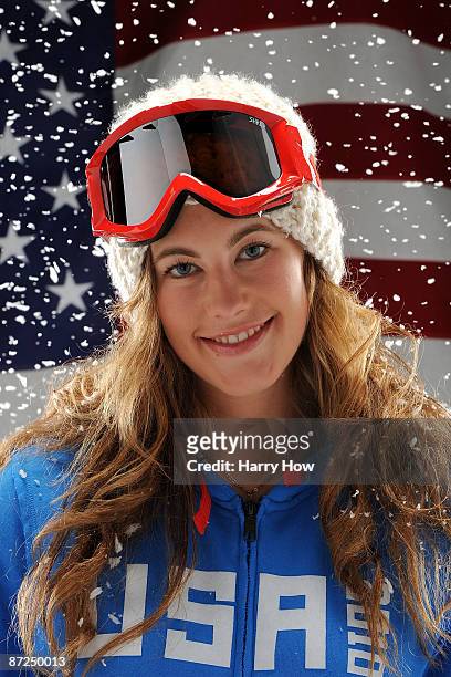 Alpine skier Resi Stiegler poses for a portrait during the NBC/USOC Promotional Photo Shoot on May 15, 2009 at Smashbox Studios in Los Angeles,...