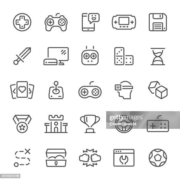 ilustraciones, imágenes clip art, dibujos animados e iconos de stock de iconos de juegos - gamepad