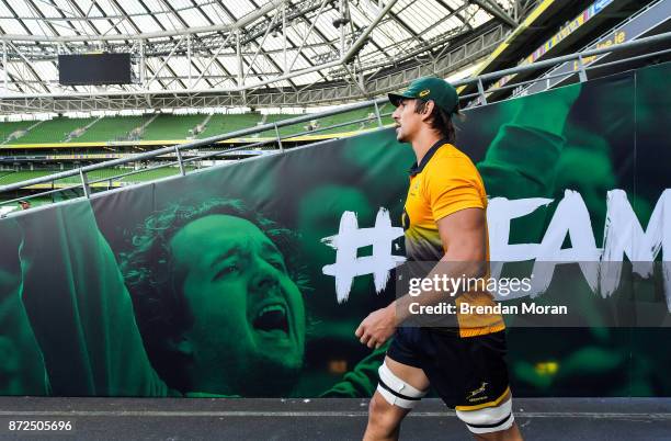 Dublin , Ireland - 10 November 2017; Captain Eben Etzebeth during the South Africa rugby captain's run at Aviva Stadium in Dublin.