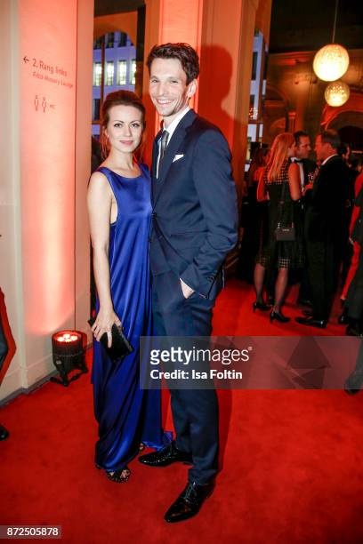 German actress Alice Dwyer and her boyfriend German actor Sabin Tambrea attend the GQ Men of the year Award 2017 after show party at Komische Oper on...
