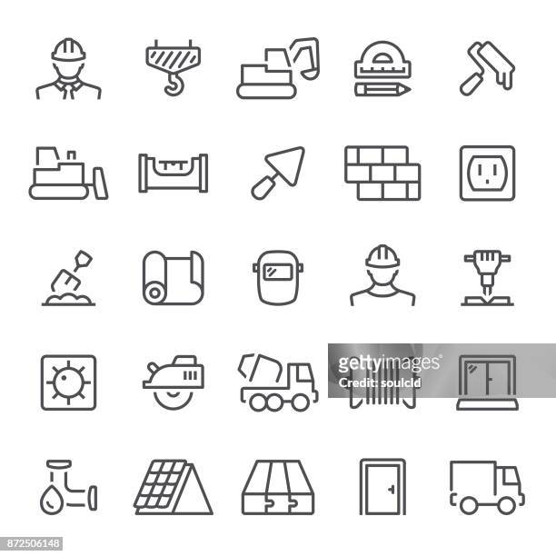 construction icons - home improvement icons stock illustrations