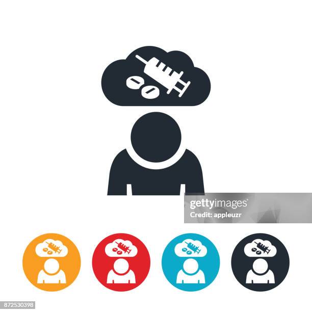 opioid addiction icon - drug addiction icons stock illustrations