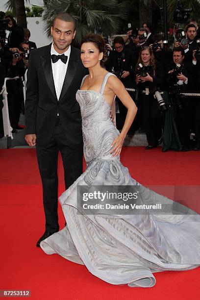 San Antonio Spurs' Guard Tony Parker and actress Eva Longoria Parker attend the 'Bright Star' Premiere at the Grand Theatre Lumiere during the 62nd...