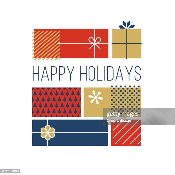 happy holidays greeting cards. - season stock illustrations stock illustrations