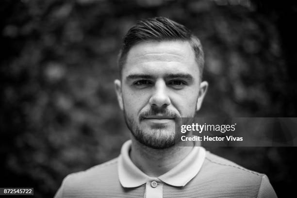 Joshua Risdon of Australia poses during an exclusive portrait session at Hilton Hotel ahead of the leg 1 of FIFA World Cup Qualifier Playoff against...