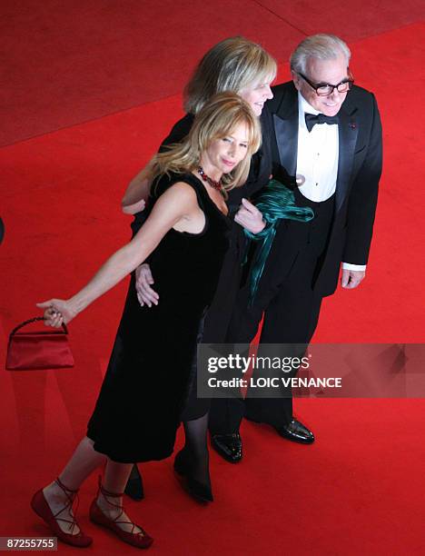 Actress Rosanna Arquette, US editor Thelma Schoonmaker-Powell and US director Martin Scorsese arrive for the screening of the movie "Bright Star"...