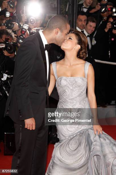 San Antonio Spurs' Guard Tony Parker and actress Eva Longoria Parker attend the 'Bright Star' Premiere at the Grand Theatre Lumiere during the 62nd...