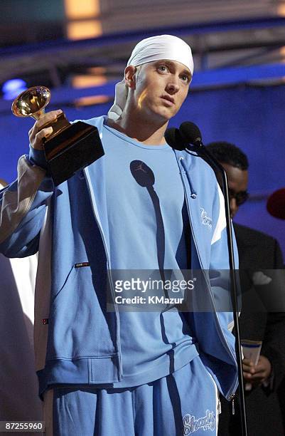 Eminem accepting his GRAMMY for Best Rap Album