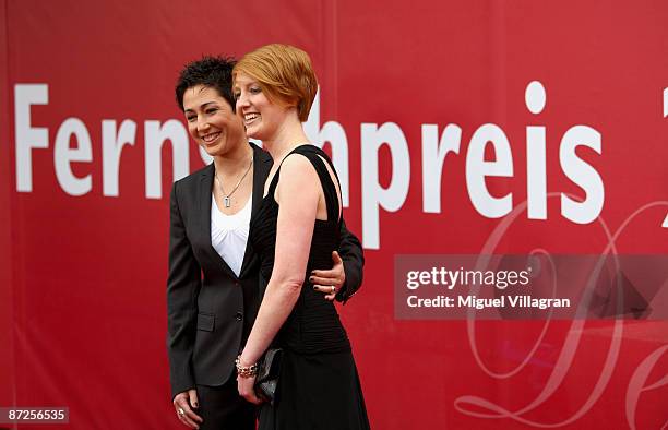 Presenter Dunja Halali and partner Mareike Arning attend the Bavarian Television Award 'Blauer Panther' 2009 at the Prinzregententheater on May 15,...