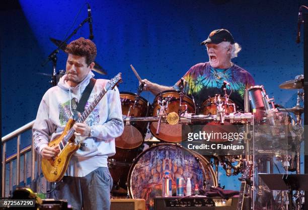 John Mayer and Bill Kreutzmann of Dead and Company perform during the Band Together Bay Area Benefit Concert at AT&T Park on November 9, 2017 in San...