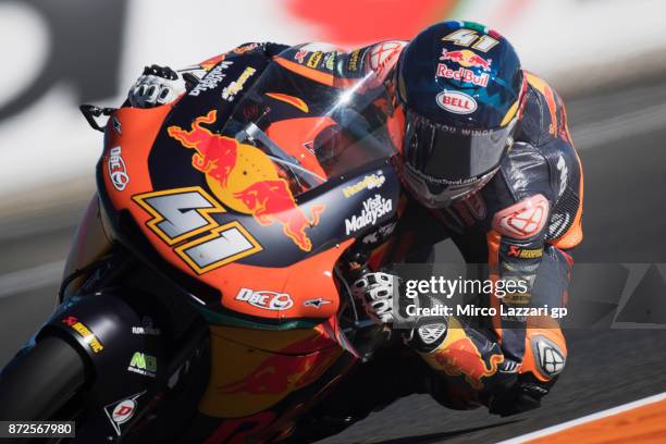 Brad Binder of South Africa and Red Bull KTM Ajo rounds the bend during the Comunitat Valenciana Grand Prix - Moto GP Previews at Comunitat...