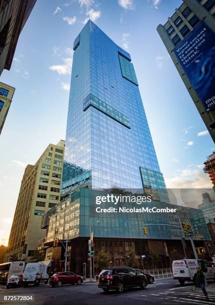 trump tower soho new york city manhattan low angle view at dawn - soho new york stock pictures, royalty-free photos & images