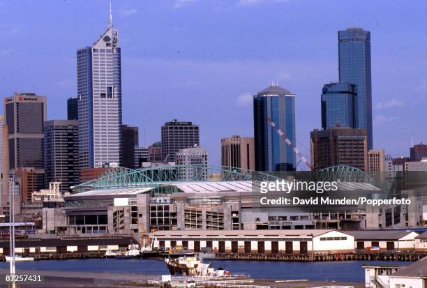 General view of The Colonial Stadium at the docklands, Melbourne Australia Unfinished on opening day 9 March 2000