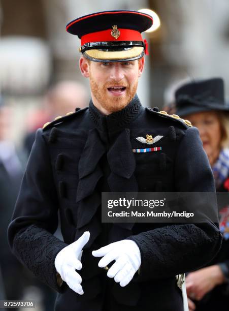 Prince Harry visits the Field of Remembrance at Westminster Abbey on November 9, 2017 in London, England. The first Field of Remembrance was held in...