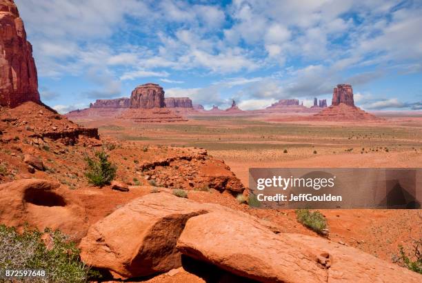 monument valley from north window overlook - kayenta region stock pictures, royalty-free photos & images