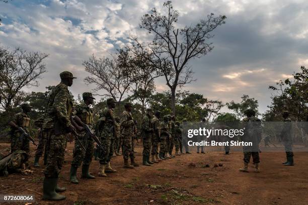 Soldiers from the African Union Ugandan Armed forces, UPDF, base at Mboki, Central African Republic. The Ugandan contingent based here are focused on...