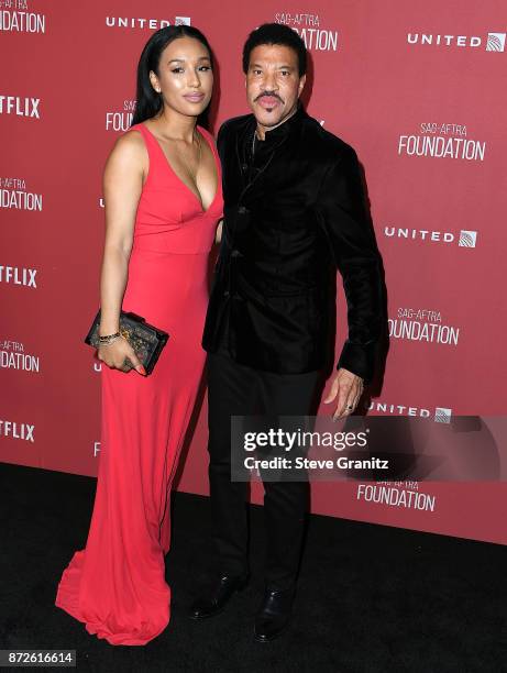 Lisa Parigi, Lionel Richie arrives at the SAG-AFTRA Foundation Patron of the Artists Awards 2017 on November 9, 2017 in Beverly Hills, California.