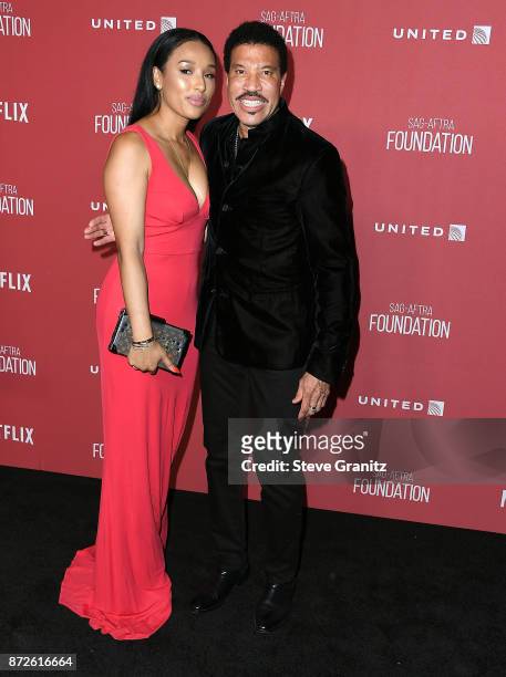 Lisa Parigi, Lionel Richie arrives at the SAG-AFTRA Foundation Patron of the Artists Awards 2017 on November 9, 2017 in Beverly Hills, California.