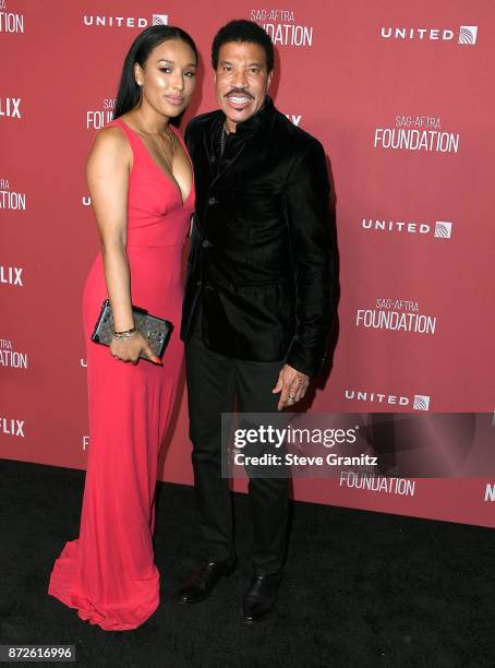 Lisa Parigi, Lionel Richie arrives at the SAG-AFTRA Foundation Patron of the Artists Awards 2017 on November 9, 2017 in Beverly Hills, California.