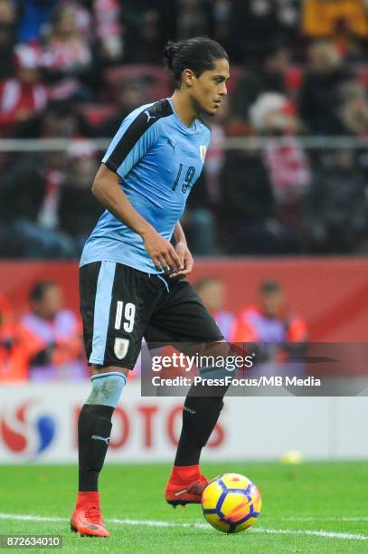 Mauricio Lemos of Uruguay during the international friendly match between Poland and Uruguay at National Stadium on November 10, 2017 in Warsaw,...