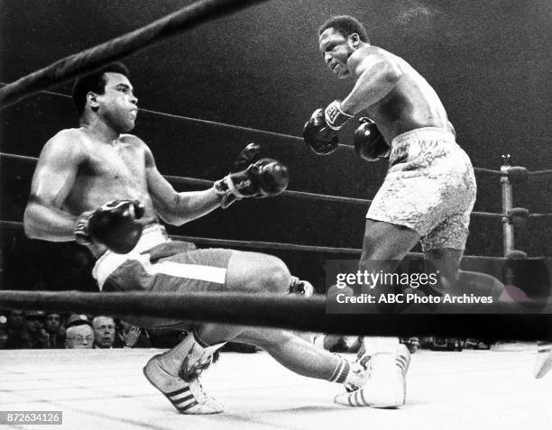 Muhammad Ali, Joe Frazier boxing at Madison Square Garden, March 8, 1971.