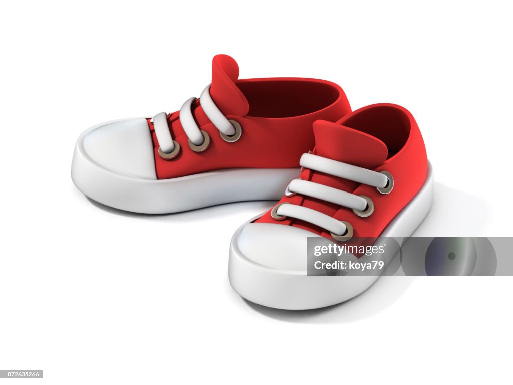 Zapatillas De Deporte De Dibujos Animados Sobre Un Fondo Blanco De Procesamiento 3d Foto de stock - Getty Images Zapatillas De Deporte De Dibujos Animados Sobre Un Fondo Blanco De Procesamiento 3d Foto de stock - Getty Images
