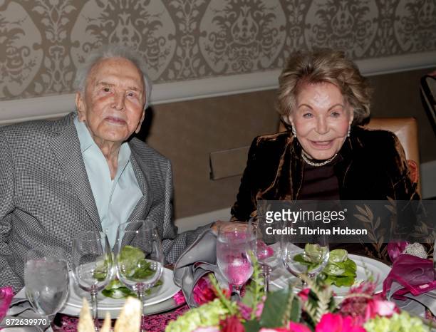 Kirk Douglas and Anne Douglas attend the Los Angeles Mission Legacy of Vision Gala at Four Seasons Hotel Los Angeles at Beverly Hills on November 9,...