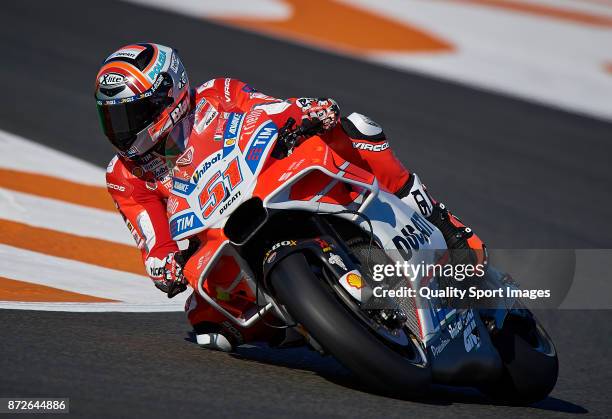 Michele Pirro of Italy and Ducati Team during the MotoGP of Valencia - Previews at Comunitat Valenciana Ricardo Tormo Circuit on November 10, 2017 in...