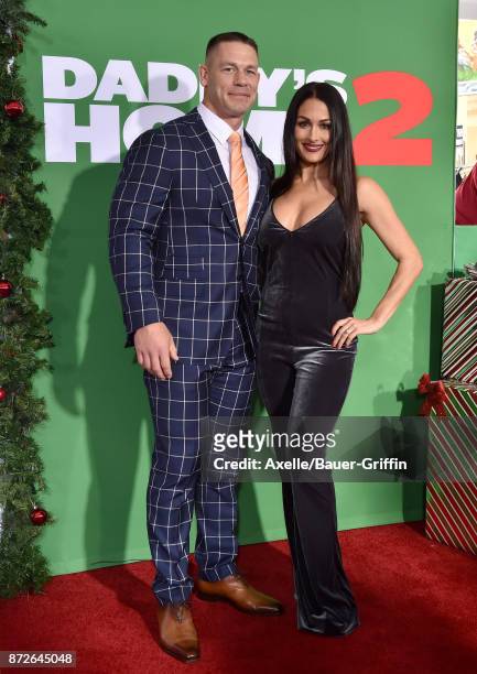 Professional wrestler John Cena and Nikki Bella arrive at the premiere of Paramount Pictures' 'Daddy's Home 2' at Regency Village Theatre on November...
