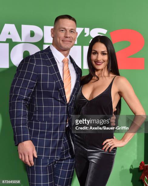 Professional wrestler John Cena and Nikki Bella arrive at the premiere of Paramount Pictures' 'Daddy's Home 2' at Regency Village Theatre on November...